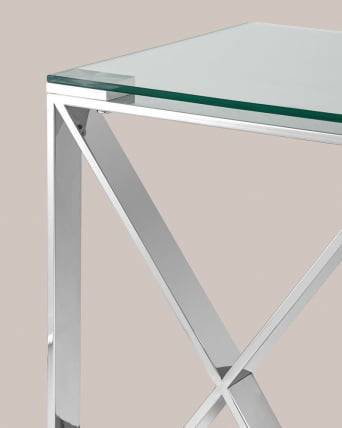 Журнальный стол КРОСС 40x40 Серебро_5