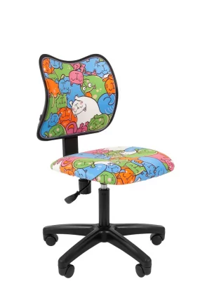 Детское кресло CHAIRMAN ТИН (Kids) 102 черный пластик Котики_0