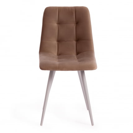 Стул CHILLY (mod. 7095-1) ткань/металл, 45x53х88 см, высота до сиденья 50 см, бежевый barkhat 5/белый_4