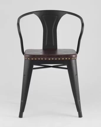 Стул TOLIX ARMS SOFT с подлокотниками Черный матовый_2