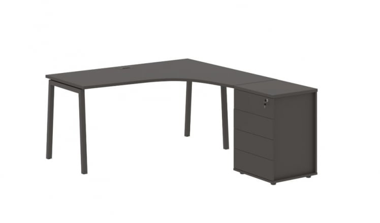 Стол эргономичный с тумбой (правый) EDIS ELCET 1518 R Мокко_0