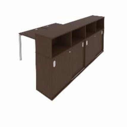 Рабочая станция с опорным шкафом-купе Metal System Б.РС-СШК-4.2 Венге/Серый_0