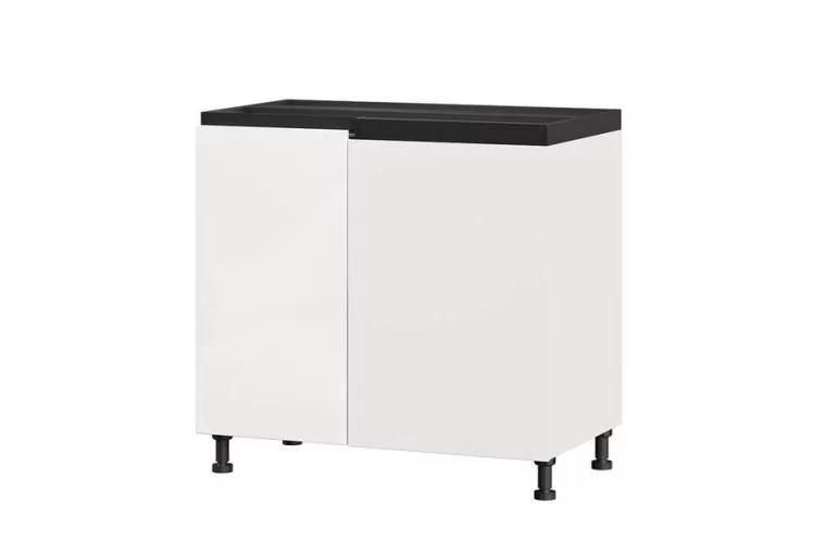 Тумба кухонная угловая 1000 (левая) Шервуд ЛД 281.091.000.145 Белый Белый глянец_0