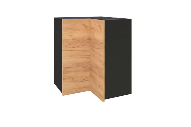 Шкаф кухонный угловой 600 с 2 дверями Шервуд ЛД 281.500.000.042 Черный Дуб золотой_0