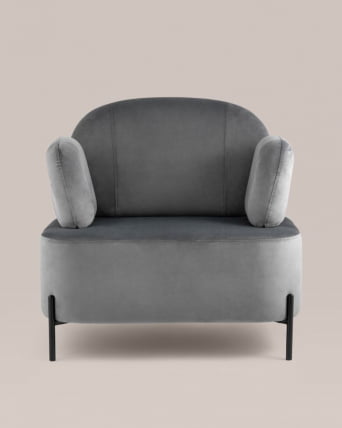 Кресло Кэнди с подлокотниками велюр Серый_5