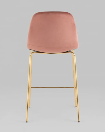 Стул полубарный Валенсия SN велюр Розовый золотые ножки_6