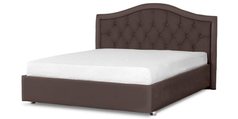 Мягкая интерьерная кровать "Калининград" с подъемным механизмом Материал фасада: Экокожа; Спальное место: 1800х2000 мм; Цвет фасада: Коричневый; Цвет корпуса: Коричневый _0