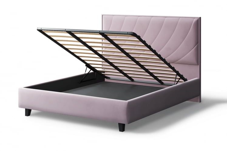 Кровать СОФИЯ 2000*1600мм (на опорах), велюр NEO 15 (лиловый), (б/основания, б/матраса)_3