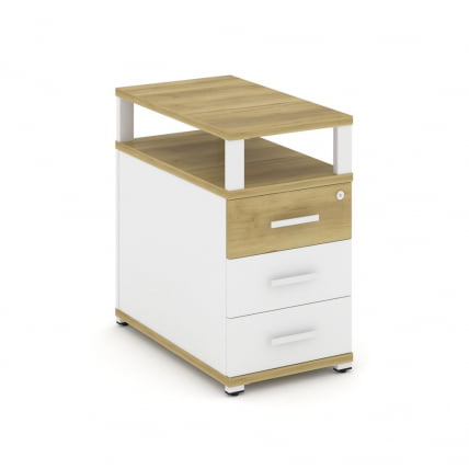 Тумба приставная с 3-мя ящиками и надставкой CONCEPT CN.TGP-001 B/W Дуб Винченцо Белый бриллиант Белый_0