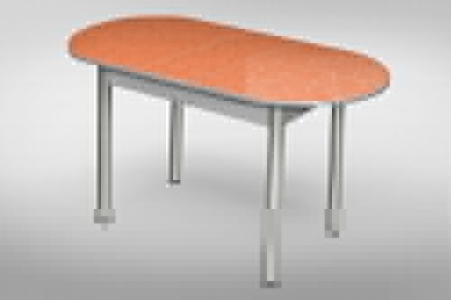 Стол обеденный Универсальный 32мм ХРОМ мет.напр. 3 кат. 1005 8510 цветы ЛДСП дуб выбеленный_0