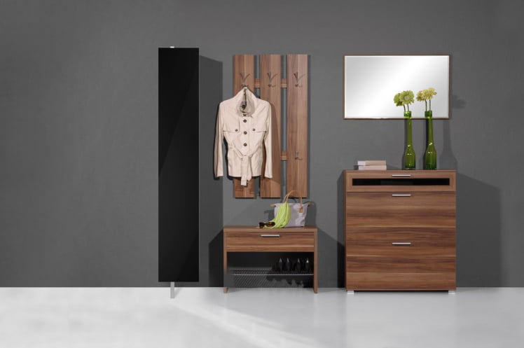 Поворотный шкаф в черном глянцевом стекле Лупо Шелф (правый) Венге_0