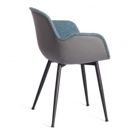 Стул VALENTINO (mod. PC45-2) / 1 шт. в упаковке металл/экокожа/ткань, 55 х 58 х 81 см, Turquoise (бирюзовый)/Grey (серый)/черный_4