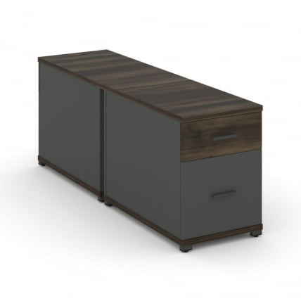 Тумба двухсторонняя опорная приставная с ящиком и распашным фасадом CONCEPT CN.DTGO-004 B/W Дуб Мали Антрацит_0