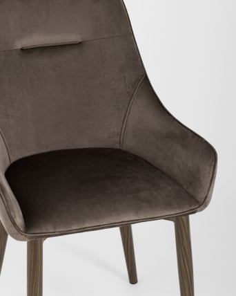 Стул Диана велюр Коричневый_7