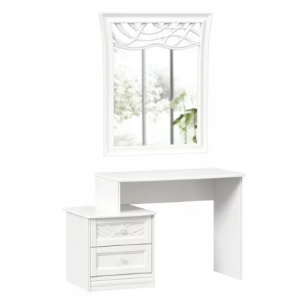 Столик туалетный Джулия с зеркалом ППУ Белый_0