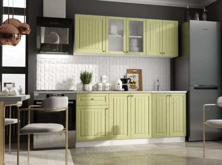 Кухня Хозяюшка 1,8 м Белый/Фисташка_1