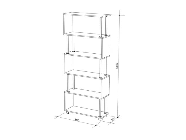 Стеллаж Стойка 6 Дуб Млечный_1