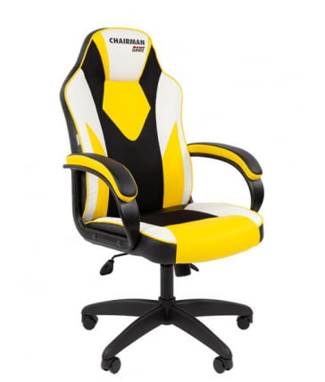 Кресло геймерское CHAIRMAN GAME 17 черный/желтый/белый_0