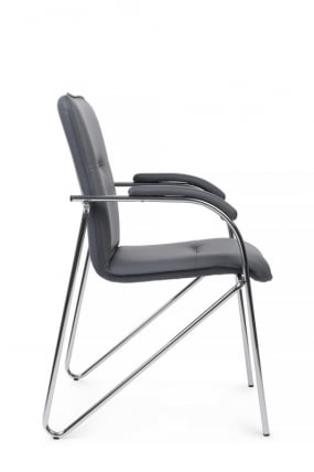 Стул Самба с мягкими подлокотниками SMB-01H Хром гальв. Серый_1