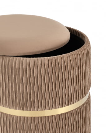 Пуф Джесси с ящиком велюр Бежевый_2