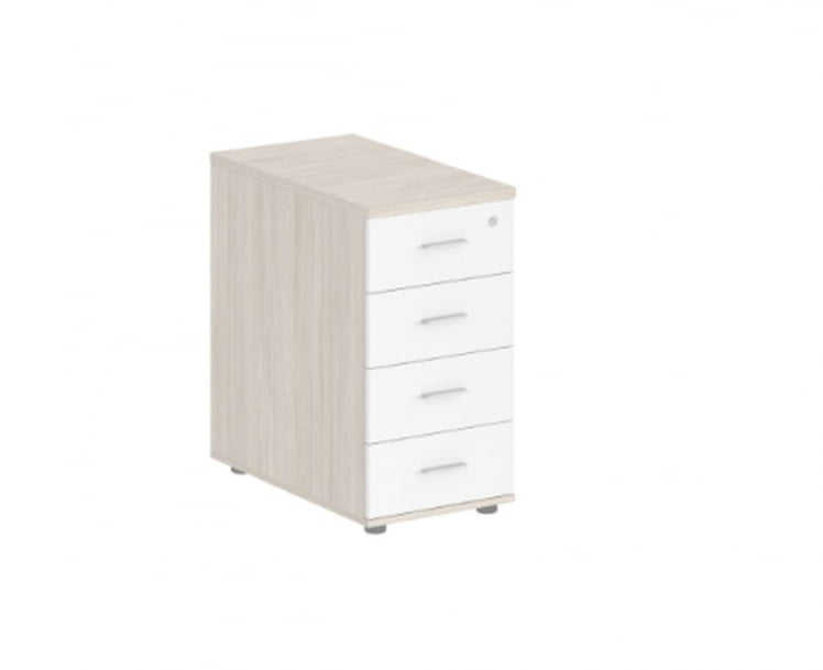 Тумба приставная с 4 ящиками Sigma SG.521.OL.WH Дуб светлый Белый_0