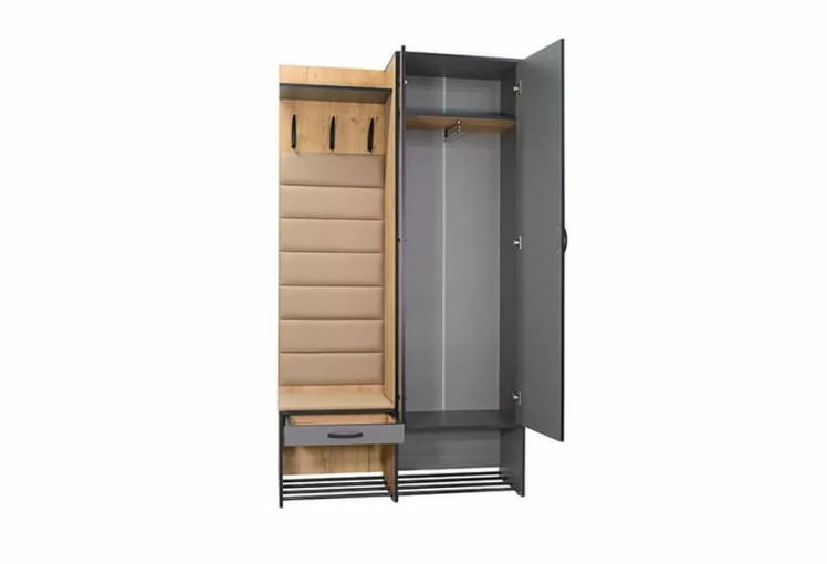 Прихожая Ольга-Лофт 4 Дуб Крафт золотой Темно-серый_2