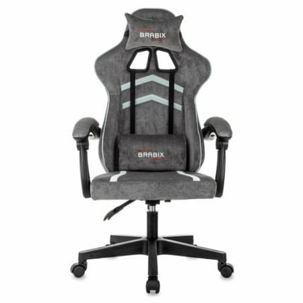 Кресло компьютерное BRABIX Shooter GM-12, 2 подушки, ткань, серое_4