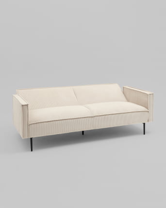 Диван прямой Кассель Д велюр рельефный молочный_3