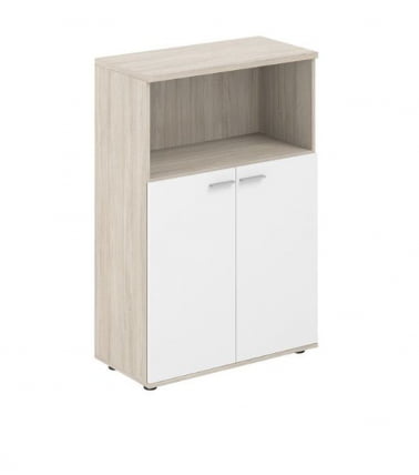 Шкаф двухдверный средний с нишей Sigma SG.846.OL.WH Дуб светлый Белый_0