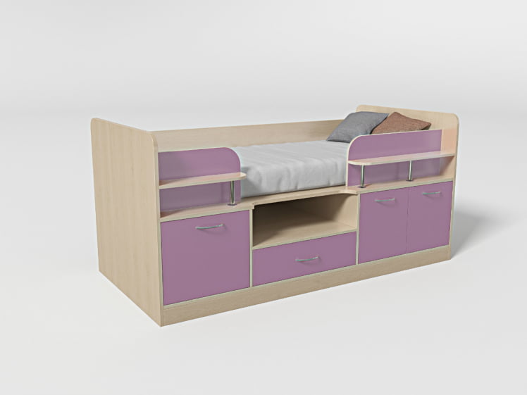 Уголок школьника №7 Дуб молочный/Лиловый_0