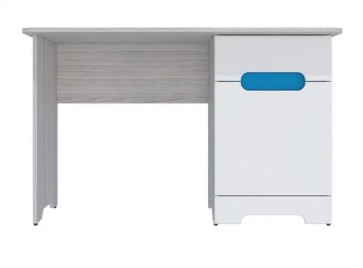 Стол Палермо-3 Юниор Белый глянец Ясень шимо светлый Синий_1