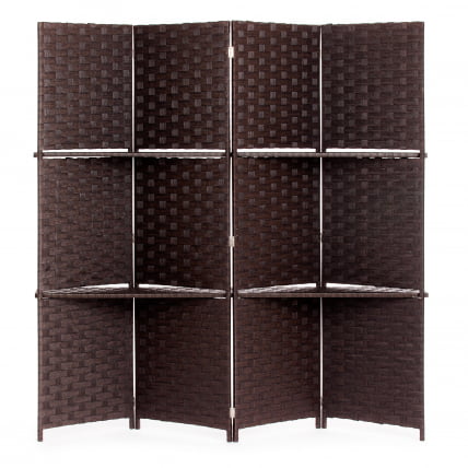 Ширма с полками Secret De Maison NICE (mod. TT-RD007) сосна+бумажный жгут, 200*180, Орех (Walnut)_0