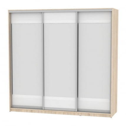 Шкаф-купе B-220х235х60-3(ДСС-Белый-D10D10D10)_0