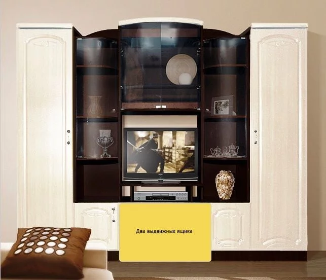 Стенка Александра 6 МДФ Венге/Млечный дуб_5