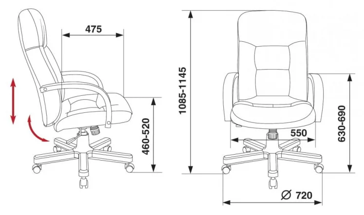 Кресло руководителя Бюрократ T-9908/WALNUT Черный_5