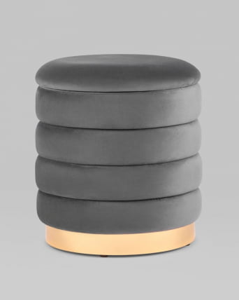 Пуф Франсис с ящиком велюр Серый_4