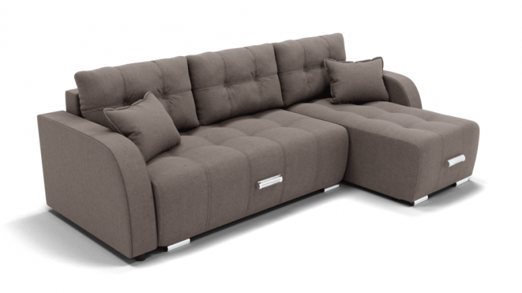 Диван Нью-Йорк-3 угол левый/правый (ЗР) Цвет фасада: Серо коричневый; Тип: Левый/правый; Материал фасада: Металл/Велюр_0