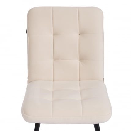 Стул обеденный Medeo флок , 47х56х89, молочный/черный, 4_5