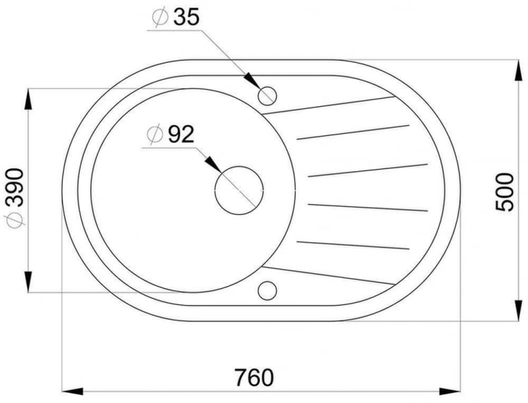 Кухонная мойка STANDART 7601 Брют_2