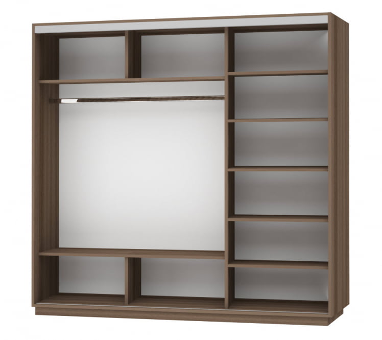 Шкаф-купе трехдверный Экспресс Трио Элемент 2400х2400h Ясень шимо тёмный_1