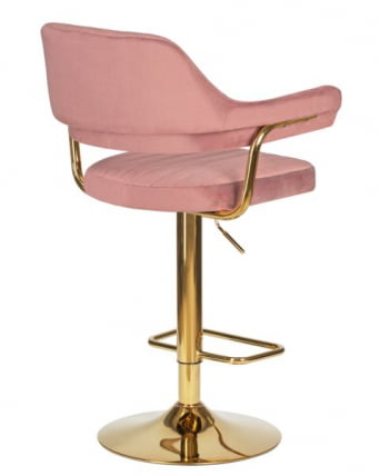 Стул барный DOBRIN CHARLY GOLD (розовый велюр (MJ9-32)) 2 шт_4