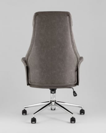 Кресло офисное TopChairs Neoma серый экокожа_3