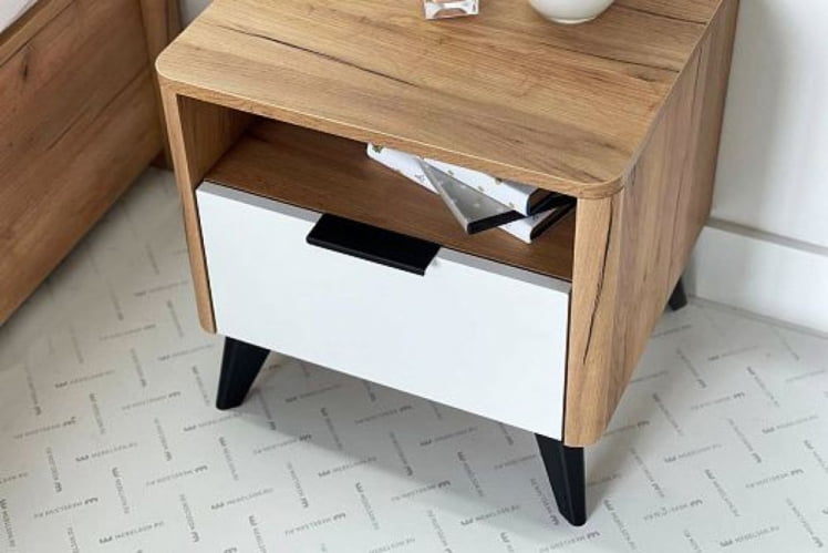 Тумба прикроватная Адам MSA-01 дуб крафт золотой/белое дерево_7