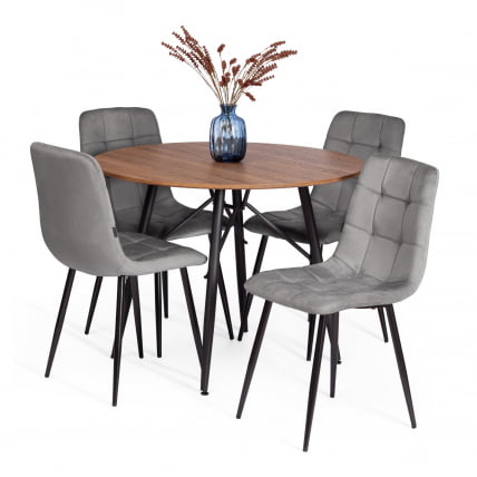 Стул CHILLY (mod. JSC-220) Велюр/металл , 44,5х52,5х88 см, Dark grey (темно-серый) HLR24 / черный_1