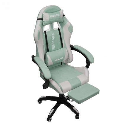 Кресло 1208, замша, цвет сине-белый с массажем, арт 1208-Blue-White_3