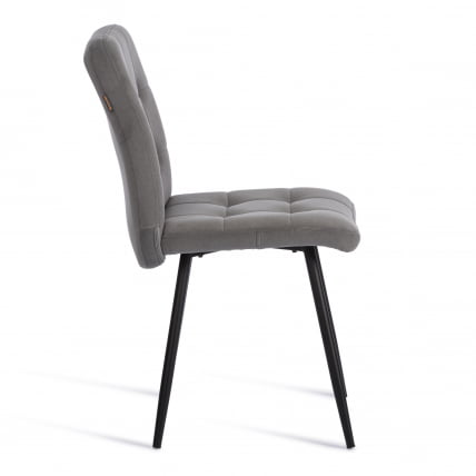 Стул обеденный Medeo флок , 47х56х89, серый/черный, 29_1