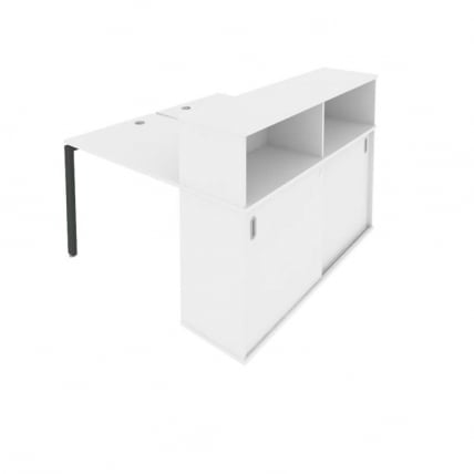 Рабочая станция с опорным шкафом-купе Metal System БП.РС-СШК-2.1 Белый/Антрацит_0