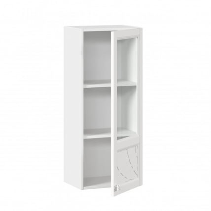 Шкаф кухонный 400 высокий со стеклом Джулия ЛД 284.420.000.026 Белый_1