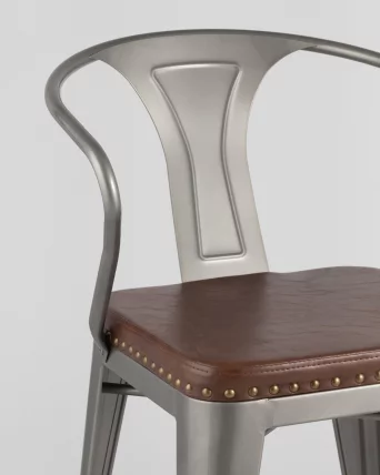 Стул TOLIX ARMS SOFT с подлокотниками Серебристый_7