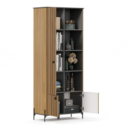 Шкаф Элиот 790 ЛД 414.040.000 Оникс Серый/Орех фактурный_3